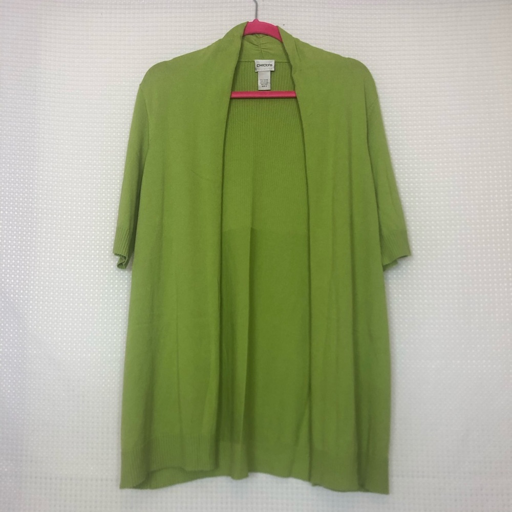 Chico’s Short Sleeved Cardigan. Size 2